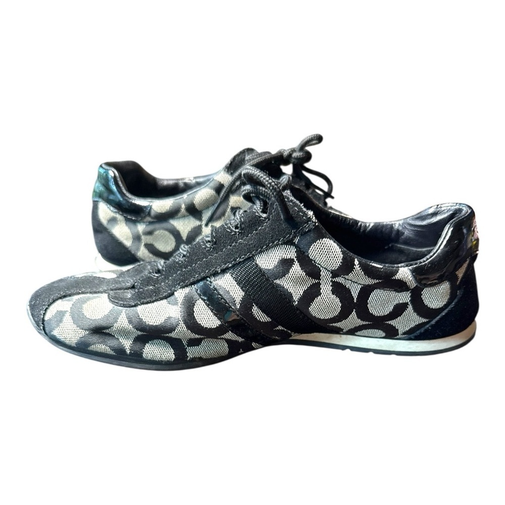 ▶️ Coach ◀️ Kathleen Black and Gray Lace up shoes  7.5 Signature C - Picture 5 of 13